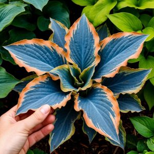 Хоста Океан Вью купить по цене от 960р. в интернет-магазине «Посадика» с доставкой почтой в в Черемховое и по всей России – [изображение №1].